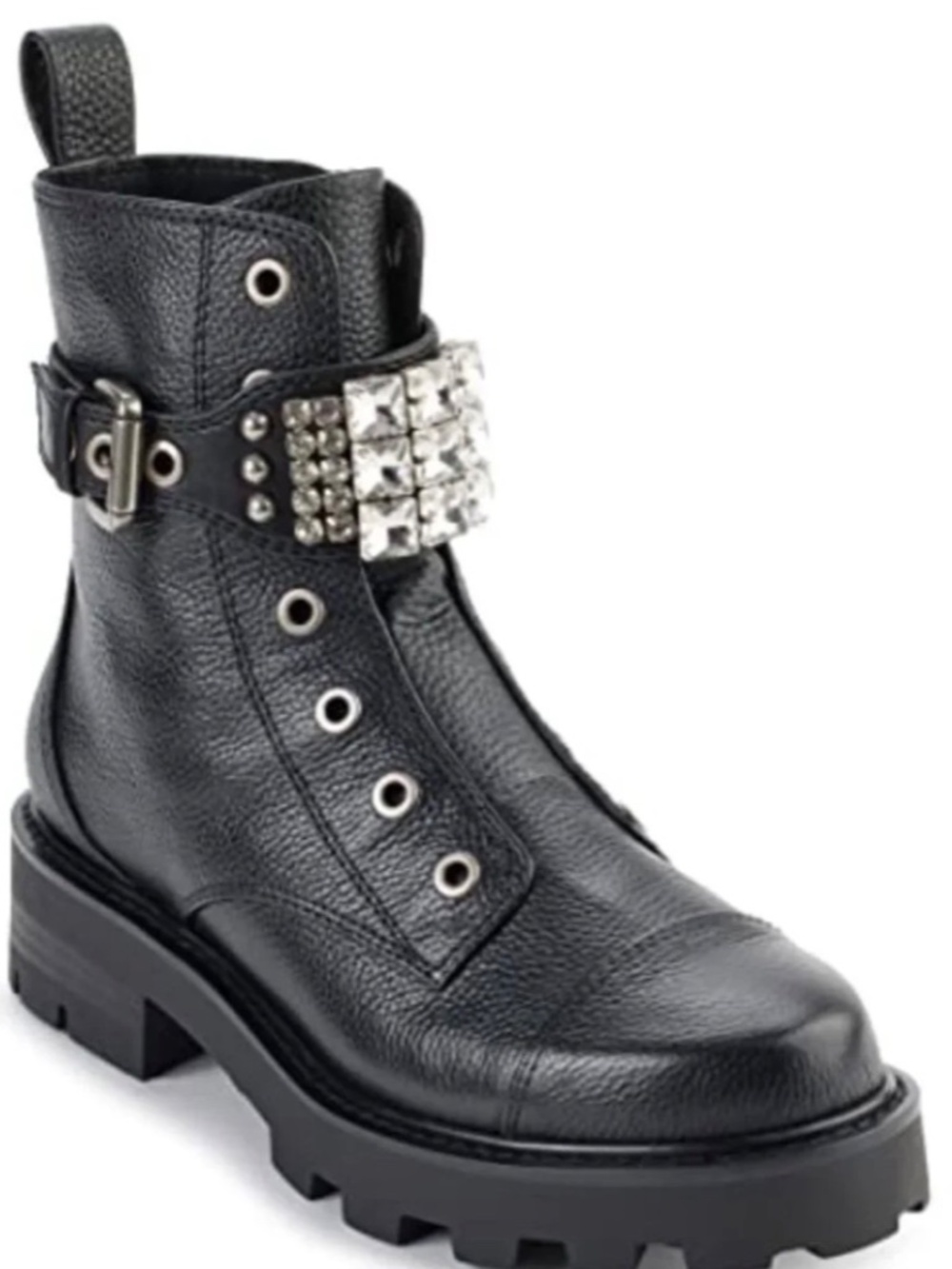 Karl Lagerfeld "Maeva" Leather Embellished Boots.